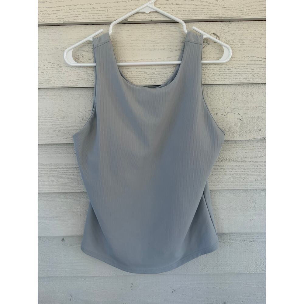 32 Degrees Cool Ribbed Gray Performance Tank Top Size Large Athletic Athleisure - Picture 2 of 5